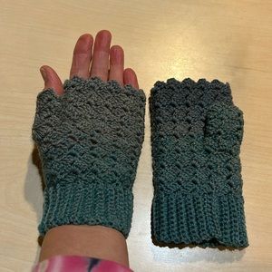 Handmade fingerless mittens